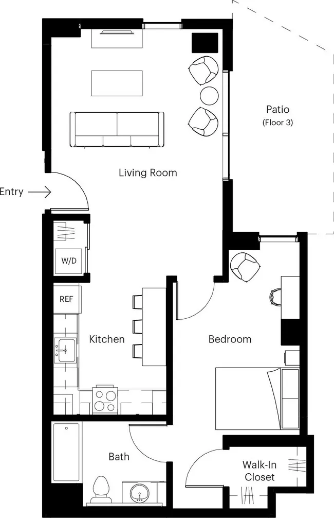 1 Bed/1 Bath-F3 0411 0411 floor plan
